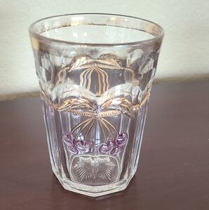 Northwood Cherry and cable pattern 4" glass gold detailing